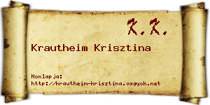 Krautheim Krisztina névjegykártya